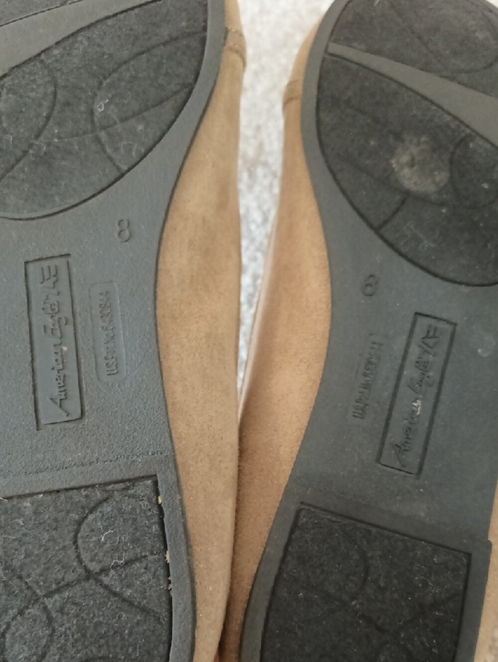 Set of 2 - AmerEagle 8 Tan  Loafers w/ Gold  & FAYVA Chestnut Leather Flats 8.5 - Picture 6 of 12